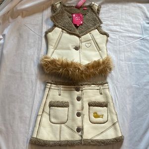 Vintage Cake Walk little girls vest size 7/8 skirt size 10 with sizing tabs